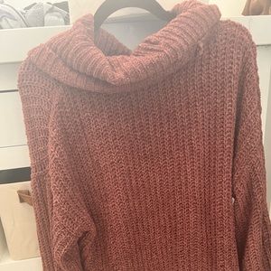 Burgundy/Purple Express Cowl Neck Sweater Size S